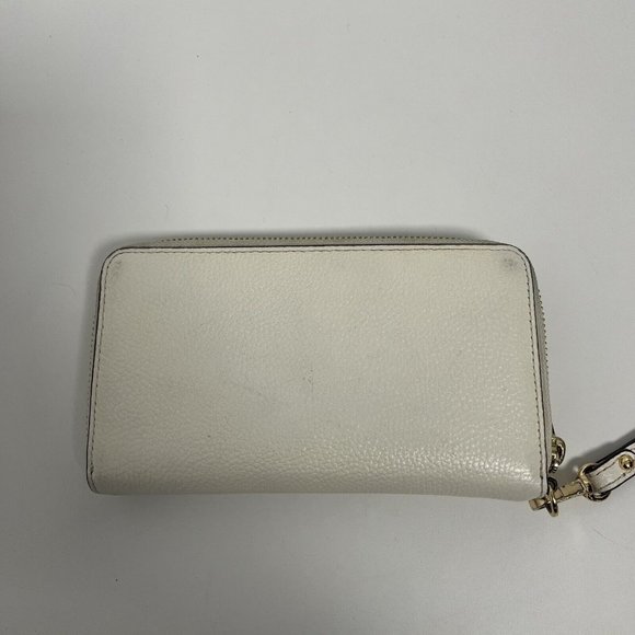 Michael Kors Jet Set Travel Phone Wallet Wristlet Off White Leather Cream - Picture 10 of 11